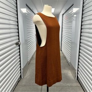 Vintage 60s 70s brown tweed? pinafore jumper style dress